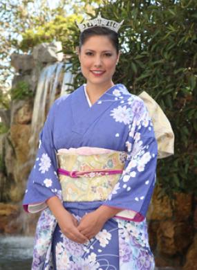 Color image of Emily Folick crowed as the 2012 Los Angeles Nisei Week Queen